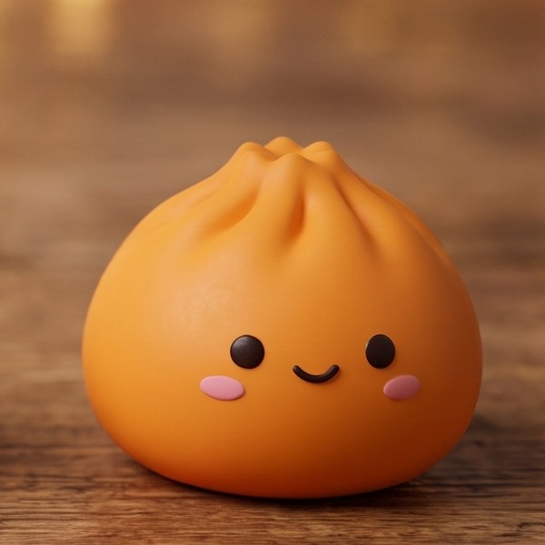 Orange dumplingfigur utan tillbehör